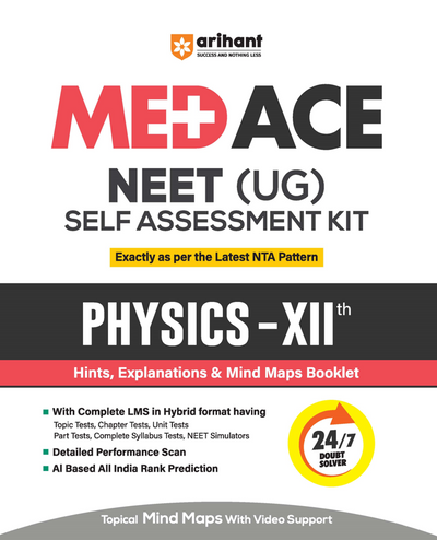 MED ACE NEET UG Physics Class 12 book cover with tests and analysis tools