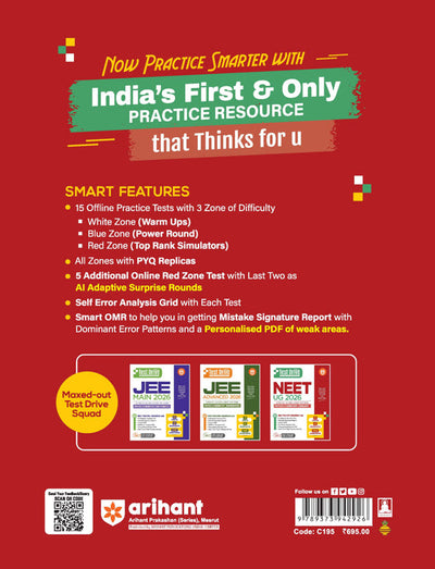 NEET (UG) 2026 Test Drive20 Tests, 16 Booklets & 3600 Questions | Physics, Chemistry & Biology | AI-Adaptive Practice with Error Analysis, Smart OMR, Real-Time PYQs (Online) & Revision PDF | Based on Latest NTA Pattern