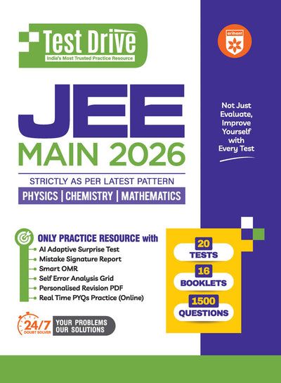 Combo of JEE Main & Advanced 2026 | Physics, Chemistry & Maths | 15 Tests, 21 Booklets & 1500 Questions & 20 Tests, 16 Booklets & 1500 Questions | English Medium