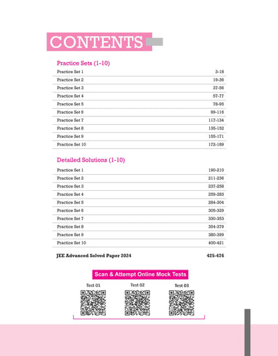 JEE Advanced 2025 Test Drive 10 Practice Sets