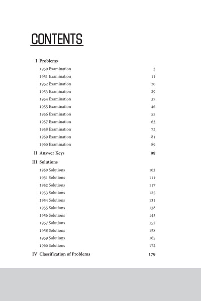 Classic Texts Series - The Contest Problem Book I (Annual High School Mathematics Examination 1950-1960) | Charlies T.Salkind