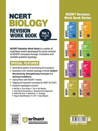 NCERT Revision Workbook Biology Vol. 1 (Class XI) for JEE, NEET & CUET