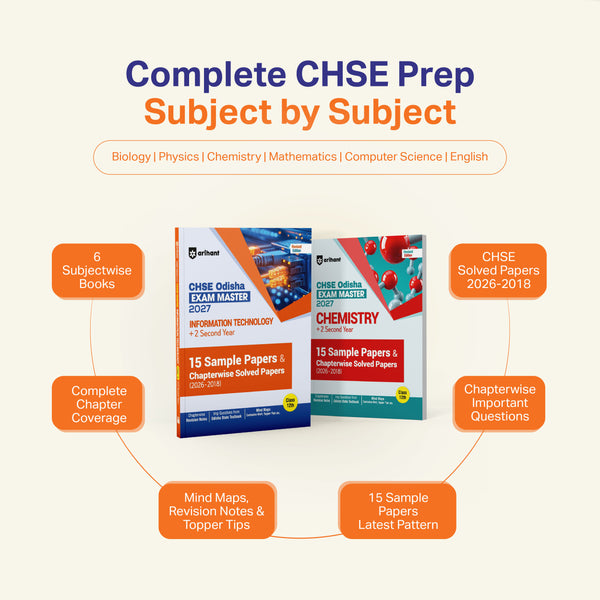 CHSE Odisha Exam Master 2027 Chemistry (+2 Second Year) | Class 12 | 15 Sample Papers & Chapterwise Solved Papers (2026–2018) | Chapterwise Revision Notes, Odisha State Textbook Questions & Mind Maps