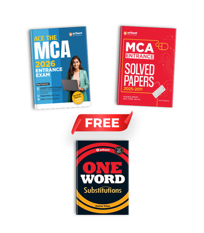 Combo of ACE The MCA Entrance Exam 2026 | Study Guide with 3500+ Practice Quesiton & Solved Paper | With Free One Word Substitution | English Medium