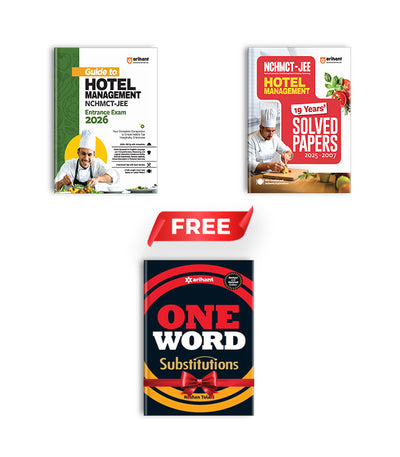 Combo of NCHMCT-JEE (Hotel Management Entrance Exam) 2026 | Study Guide & Solved Papers | With Free One Word Substitution