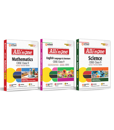 Combo of CBSE All in One Class 9th Exam 2025-26 | Mathematics, Science & English Language & Literature