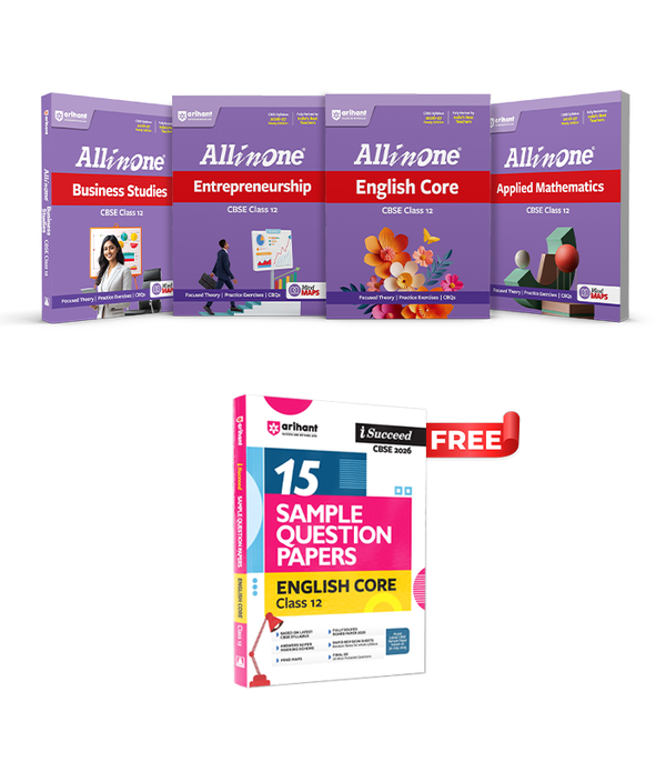 Combo of CBSE All in One Class 12th Exam  2026-2027 | English Core, Business Studies, Applied Mathematics, Entrepreneurship | With Free I SUCCEED CBSE English Core 12th @275