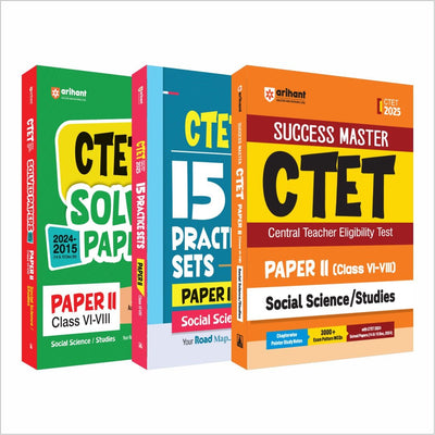 Combo of CTET 2025 Social Science & Studies Class VI-VIII (Paper-2) | Solved Papers, Practice Sets & Study Guide | English Medium