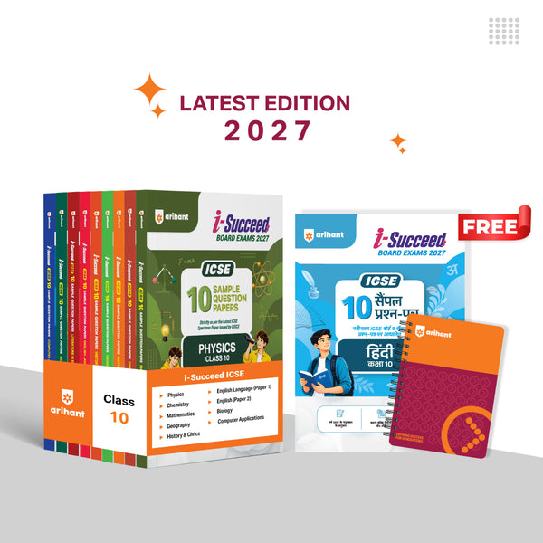 Combo (Set of 10 Books) i-Succeed ICSE Class 10 Exam 2027 Prep Kit: 10 Sample Papers (Physics, Chem, Maths, Bio, Hist, Geog, Eng 1 & 2, Comp & Hindi) | Colour Cheat Sheets, Mind Maps, Council Style Answers & CBQs | Based on Latest CISCE Syllabus