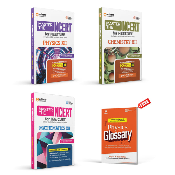 Combo of Master the Ncert  Physics,  Chemistry & Mathematics Class 12th | For JEE & CUET 2026 | With Free Physics Glossary | English Medium
