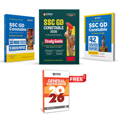 SSC GD Constable Exam 2026 | Study Guide, 20 Mock Tests + 5 Solved Papers & 42 Solved Papers-3360 MCQs | With Free General Knowledge 2026 | English Medium