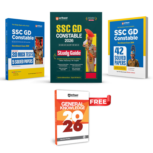 SSC GD Constable Exam 2026 | Study Guide, 20 Mock Tests + 5 Solved Papers & 42 Solved Papers-3360 MCQs | With Free General Knowledge 2026 | English Medium