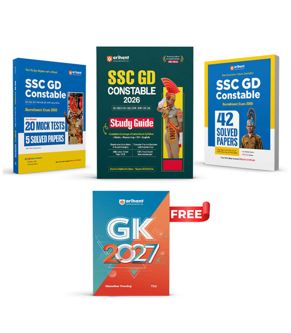 SSC GD Constable Exam 2026 | Study Guide, 20 Mock Tests + 5 Solved Papers & 42 Solved Papers-3360 MCQs | With Free General Knowledge 2026 | English Medium