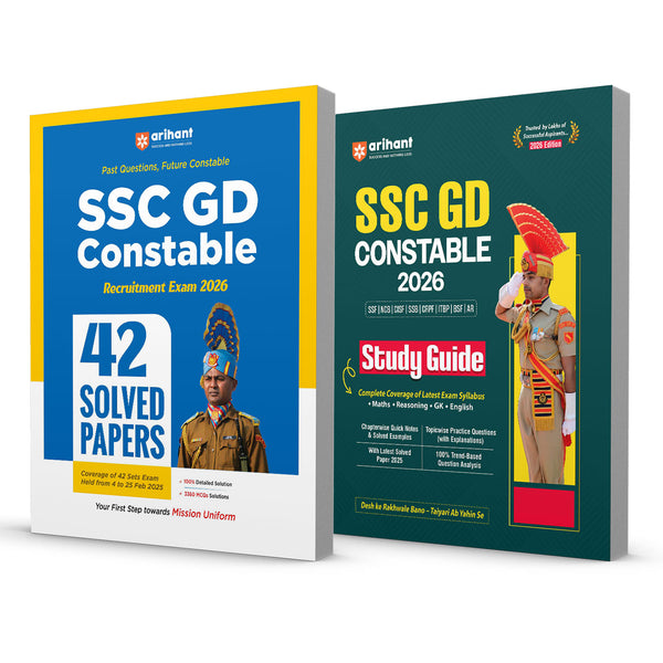 Combo of SSC GD Constable Exam 2026 |  Study Guide & 42 Solved Papers-3360 MCQs | English Medium