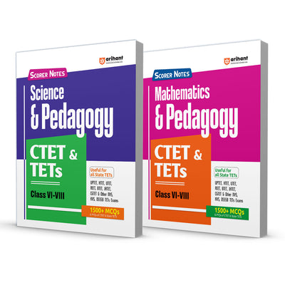 Combo of CTET Scorer Class (VI - VIII) | Mathematics & Pedagogy & Science & Pedagogy | English Medium