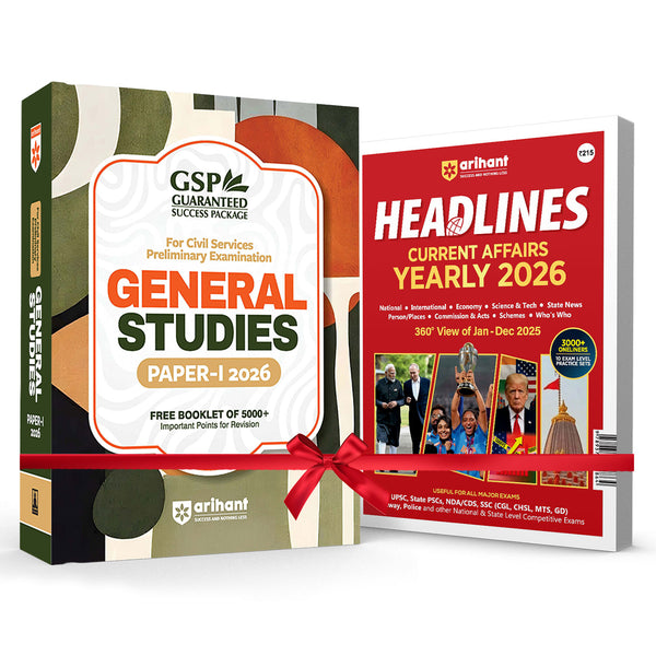 Combo of Guaranteed Success Package UPSC IAS Pre Exam & Headlines Current Affairs Yearly 2026 | General Studies Paper-1 | English Medium