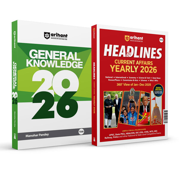 Combo of Samanya Gyan & Headlines Current Affairs Yearly 2026 | English Medium