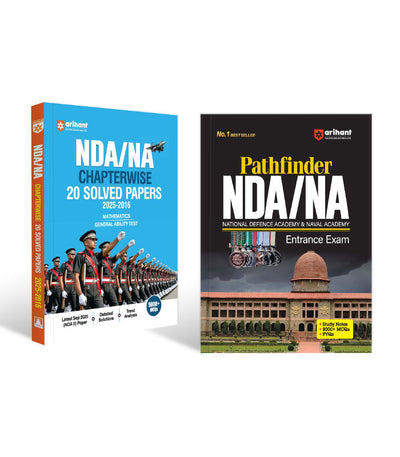 Combo of Pathfinder & UPSC NDA/NA 2026 | Chapterwise 20 Solved Papers (2025–2016) | Mathematics & General Ability Test (GAT) | English Medium