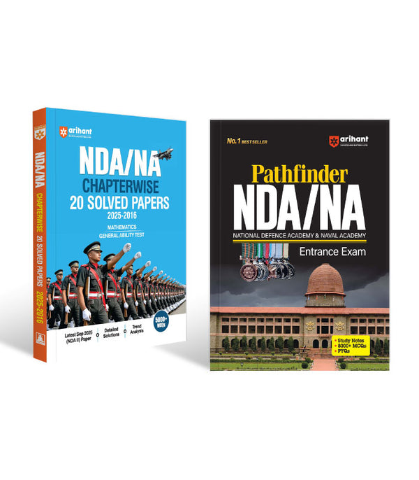 Combo of Pathfinder & UPSC NDA/NA 2026 | Chapterwise 20 Solved Papers (2025–2016) | Mathematics & General Ability Test (GAT) | English Medium
