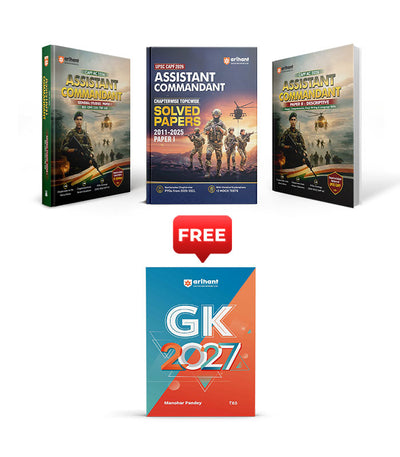 Combo of UPSC CAPF Assistant Commandant (AC) 2026 | General Studies Paper-I, hapterwise Topicwise Solved Papers (2010–2025) Paper 1 & 2 & Paper II (Descriptive) Essays, Comprehension | With Free General Knowledge 2027 | English Medium