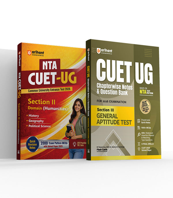 Combo of CUET 2026 | General Aptitude Test (Section III), Section II – Domain (Humanities) | English Medium