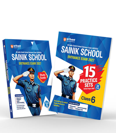 Combo of AISSEE SainikSchool Class 6 Entrance Exam 2027 | Study Guide, 15 Practice Sets with Solved Paper 2026 | English Medium