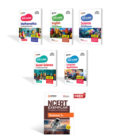 Combo ofAll in one Class 7 Exam 2025-26 | Mathematics, Science, English Core, Social Science, Computer Applications | With Free NCERT Exemplar Science Class 7