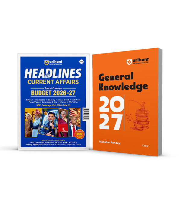 Combo of General Knowledge 2027 (Samanya Gyan 2027) & Headlines Current Affairs 2026 | English Medium