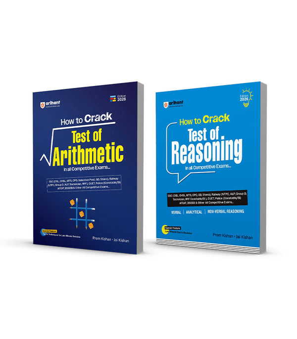 Combo of How to Crack Test of Arithmetic & How to Crack Test of Reasoning | Verbal, Analytical & Non-Verbal Reasoning | English Medium