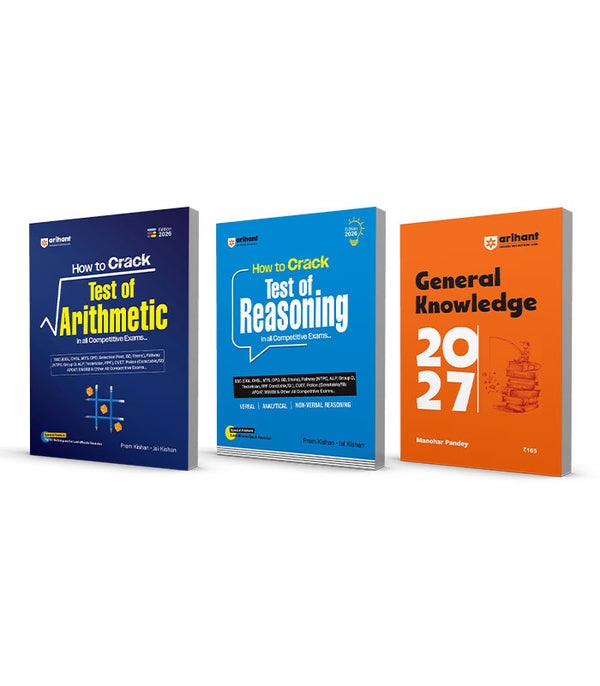 Combo of How to Crack Test of Arithmetic & How to Crack Test of Reasoning | Verbal, Analytical & Non-Verbal Reasoning & General Knowledge 2027 | English Medium
