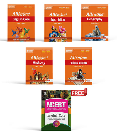 Combo of CBSE All in One Class 11th Exam2026-2027 | English Core, Hindi Kendrik, History, Political Science, Geography | With Free NCERT Solutions- English for Class 11th @90