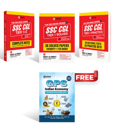 SSC CGL Tier 1 & 2 Combo 2026 Solved Papers + Practice Sets Front Cover — Arihant