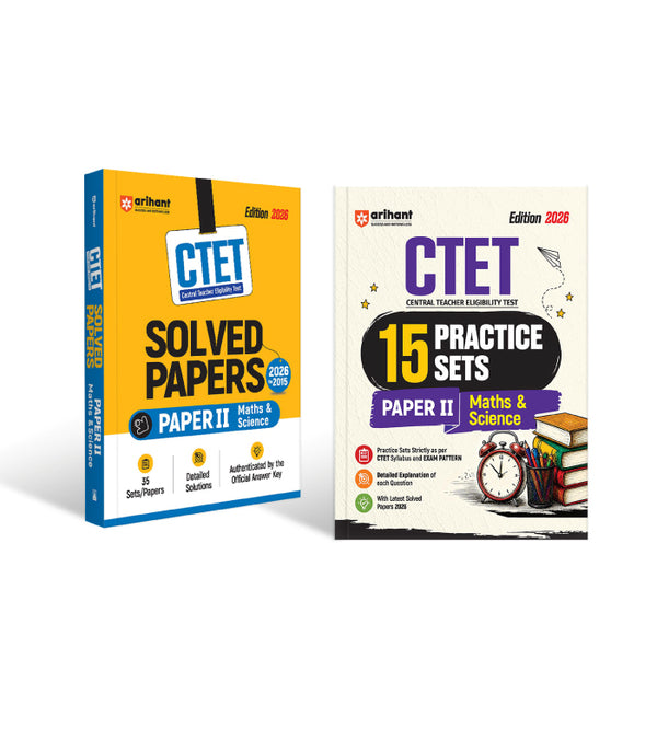 Combo of CTET 2026 Paper 2 (Class 6-8) | Maths & Science | 35 Solved Papers & 15 Practice Sets | Based on Latest CTET Syllabus & Exam Pattern | English Medium