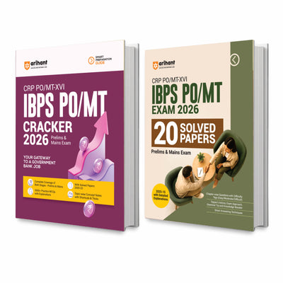 Combo (Set of 2 Books) IBPS PO/MT 2026 (CRP PO/MT-XVI) Complete Prep Pack: Guide for Prelims & Mains + 20 Solved Papers (2015–2025) | 3000+ Practice MCQs, Shortcuts & Smart Answering Techniques