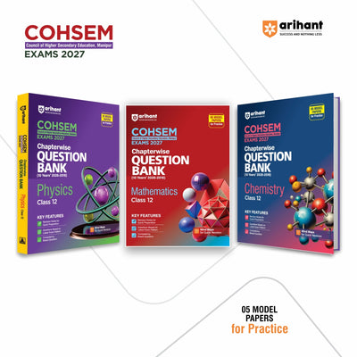 Combo (Set of 3 Books) COHSEM Class 12 PCM Question Bank Set (Physics, Chemistry & Mathematics) for 2027 Exam | 10 Years Chapterwise PYQs (2016–2026) with Revision Notes, Mind Maps, Competency Questions & 15 Model Papers