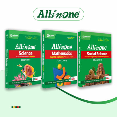 Combo (Set of 3 Books) All in One Class 9 Core Science & Maths Pack for CBSE Exam 2026–27: Science, Mathematics Part-1 & Social Science | NCERT-Based Theory, Practice Exercises, CBQs, A-R Questions, Sample Papers & Mind Maps
