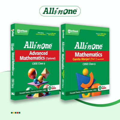 Combo (Set of 2 Books) All in One Class 9 Mathematics & Advanced Mathematics (Optional) Prep Pack for CBSE Exam 2026–27 | NCERT-Based Theory, Practice Exercises, CBQs, A-R Questions, Sample Papers & Mind Maps