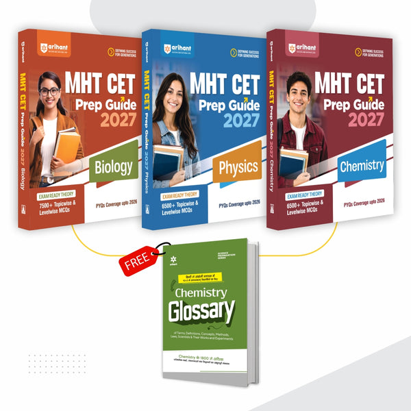 Combo (Set of 4 Books) MHT CET PCB 2027 Complete Prep Pack: Prep Guides for Physics, Chemistry & Biology (7500+ MCQs & PYQs Each) + Chemistry Glossary | Based on Latest Syllabus & Exam Pattern