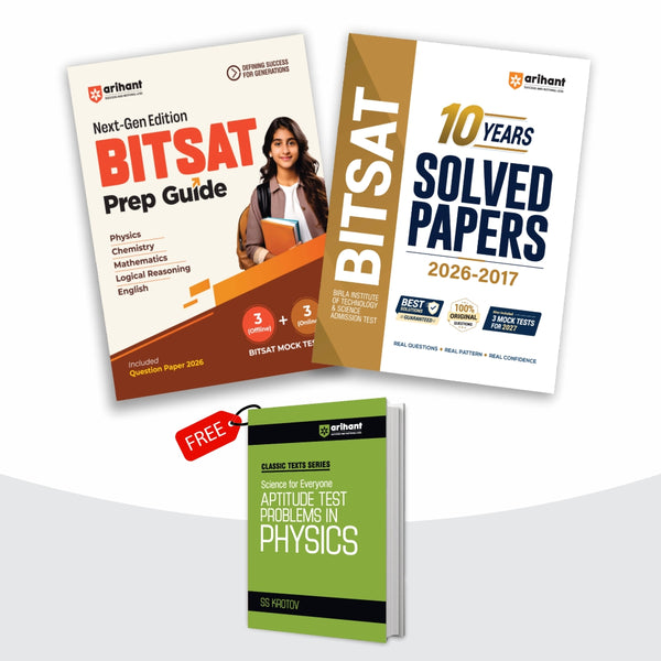 Combo (Set of 3 Books) BITSAT 2027 Master Prep Pack: Next-Gen Prep Guide (6 Mock Tests) + 10 Years Solved Papers (2026–2017) + S.S. Krotov Aptitude Test Problems in Physics | For BITS Pilani & Advanced JEE Physics