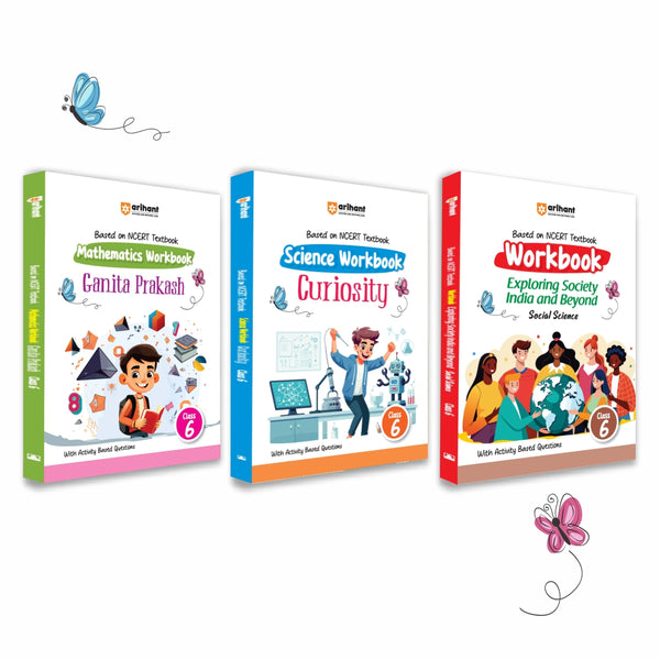 Combo (Set of 3 Workbooks) NCERT Class 6 Practice Pack 2026–27: Mathematics (Ganita Prakash), Science (Curiosity) & Environmental Studies (EVS) | Activity-Based Questions & Chapterwise Worksheets