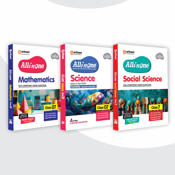 Combo (Set of 3 Books) All in One Class 7 Core Science, Mathematics & Social Science Pack for CBSE Exam 2026–27 | Based on New NCERT Textbooks (Ganita Prakash Part 1 & 2 & Exploring Society Part 1 & 2)