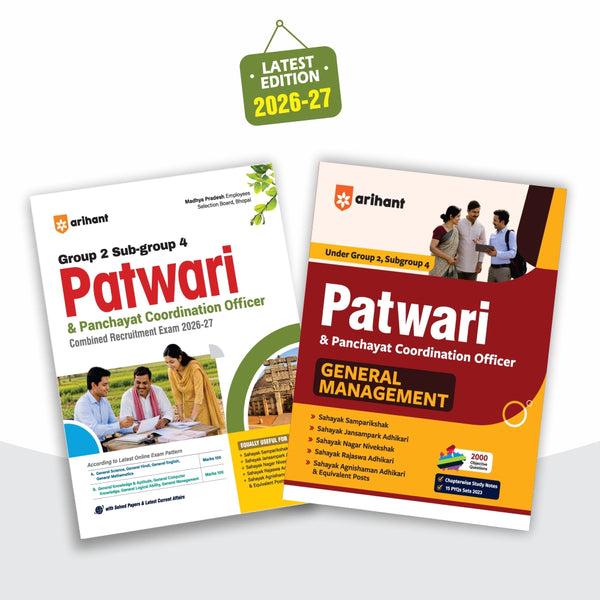 Combo (Set of 2 Books) MP Patwari & Panchayat Coordination Officer Exam 2026-27 Prep Kit: Complete Study Guide + General Management (Samanya Prabandhan) Special Guide | 2000+ MCQs, 15 PYQs & MPESB Group 2 Sub Group 4 Notes