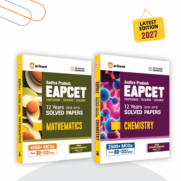 Combo (Set of 2 Books) AP EAPCET 2027 Prep Kit: 12 Years Solved Papers (2015-2026) for Mathematics & Chemistry | 7000+ MCQs, 80+ Test Papers & Free Revision Handbooks | AP EAMCET