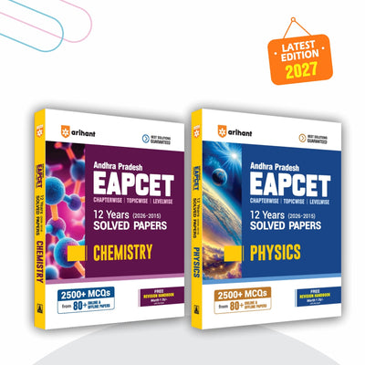 Combo (Set of 2 Books) AP EAPCET 2027 Prep Kit: 12 Years Solved Papers (2015-2026) for Physics & Chemistry | 5000+ MCQs, 80+ Test Papers & Free Revision Handbooks | AP EAMCET