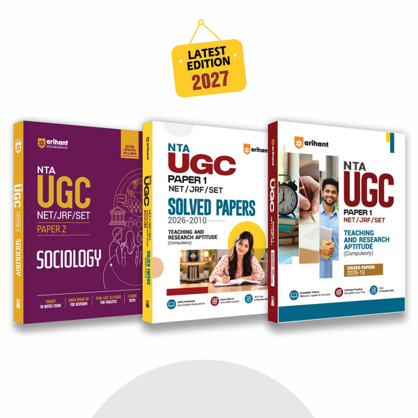 Combo (Set of 3 Books) UGC NET/JRF/SET Exam Kit: Sociology Paper 2 Study Guide & Paper 1 Solved Papers (2026-2010) & Paper 1 Complete Study Guide | Theory Notes, 10 Years PYQs, June 2026 Solved Paper & Mock Tests