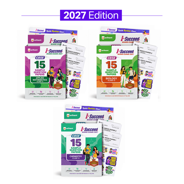 Combo (Set of 3 Books) i-Succeed CBSE Class 12 Exam 2027 Prep Kit: 15 Sample Question Papers (Physics, Chemistry & Biology - PCB) | Colour Cheat Sheets, Toppers Copy & Free Super Power Kit | Based on Latest CBSE SQP Released 21 Sept 2026