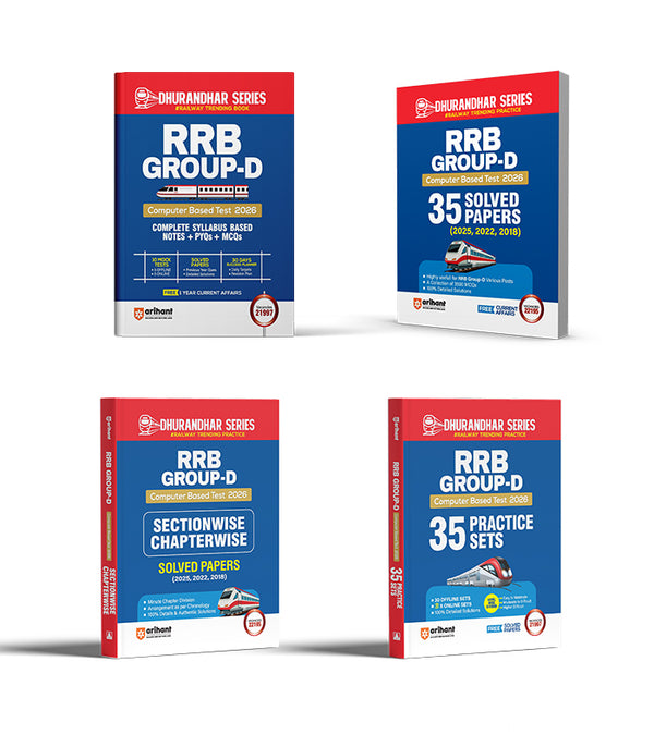 Combo of Railway Group 'D' (Level 1) Computer Based Test 2026 | Study Guide, 35 Solved Papers (2025-2018), Chapterwise Solved Papers (2025, 2022, 2018) & 35 Practice Sets | English Medium