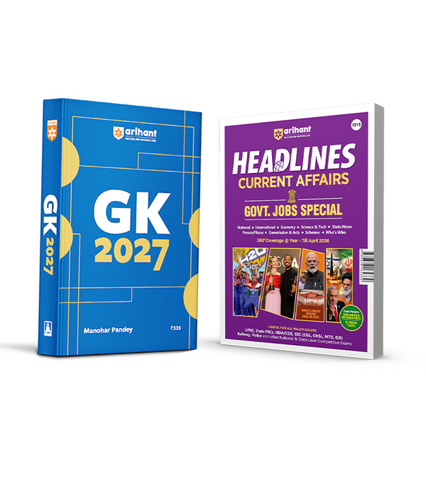 Combo of Samanya Gyan 2027 & Headlines Current Affairs 2026 | Govt. Jobs Special - 360° Coverage April 2025–April 2026 | English Medium