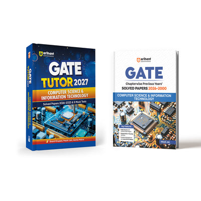 Combo of Gate Tutor 2027 Computer Science & Information Technology | Solved Papers 2023–2026 & 5 Mock Tests & Chapterwise Solved Papers 2026–2000 | English Medium