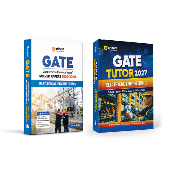 Combo of GATE Tutor 2027 Electrical Engineering | Solved Papers 2023–2026 & 5 Mock Tests & Chapterwise Solved Papers 2026–2000 | English Medium